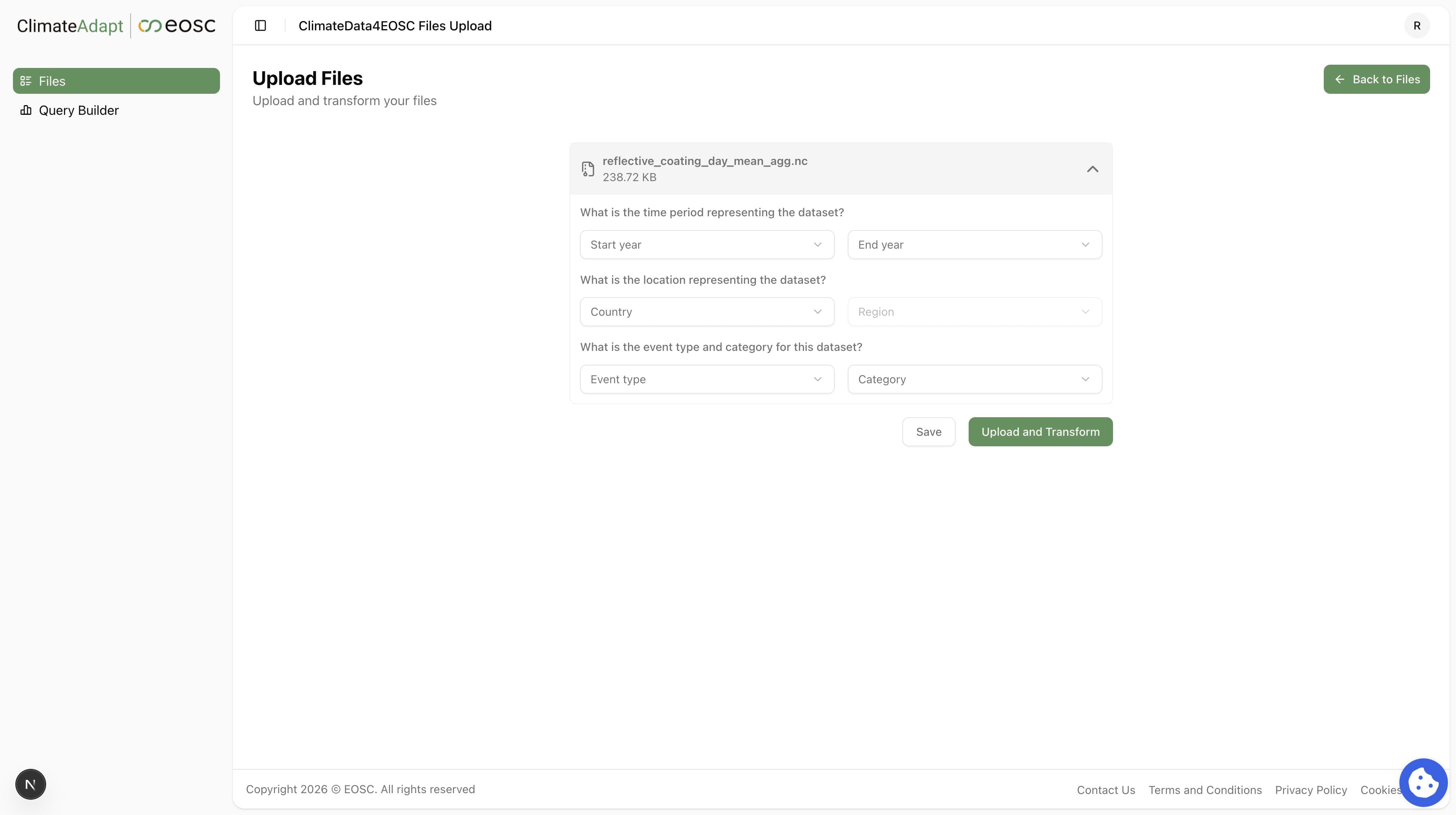 Climate data catalogue